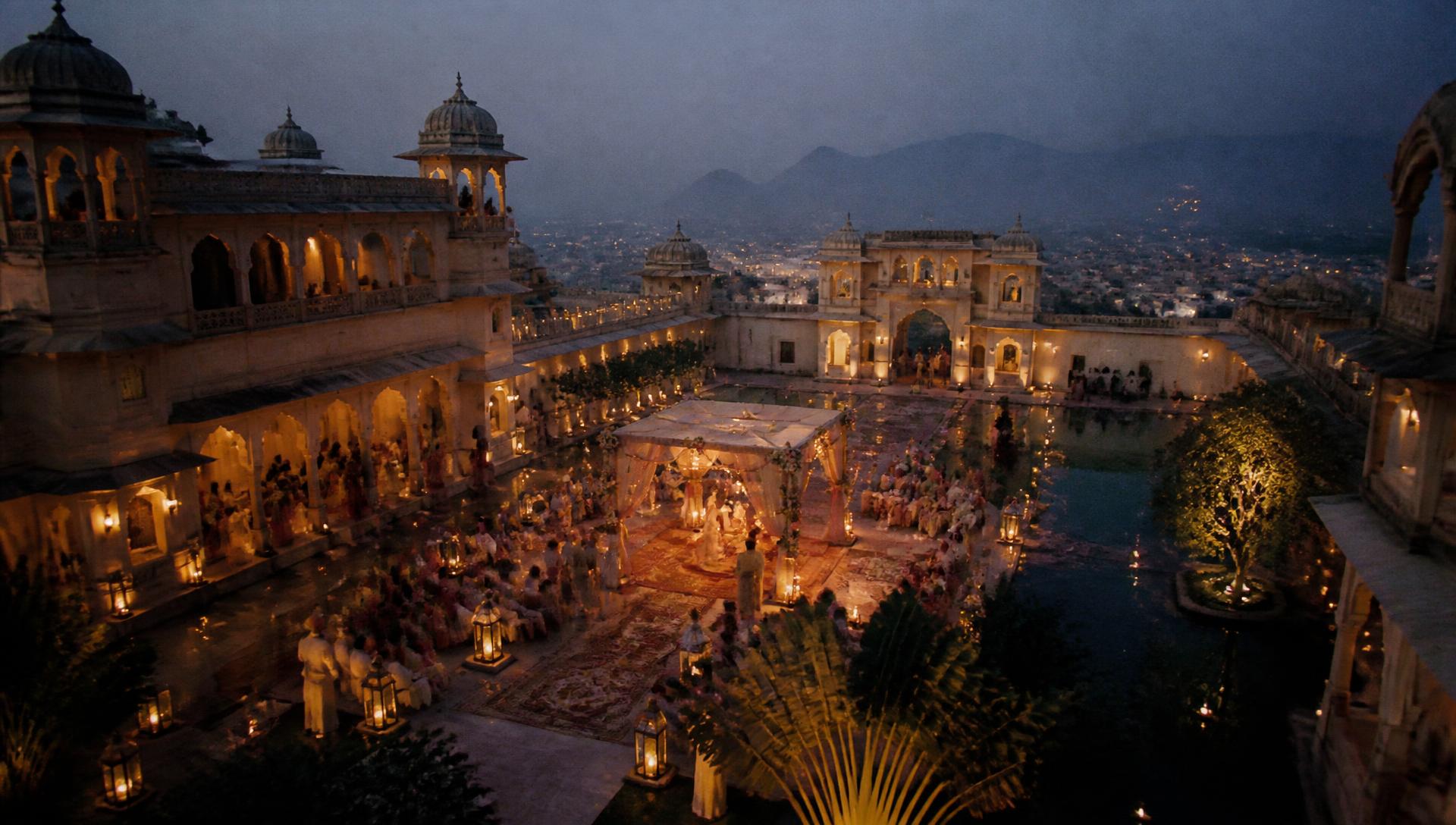 A Courtyard at Blue Hour